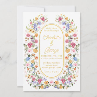 Invitación Boda elegante de flores de jardín