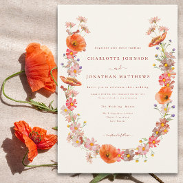 Invitación Boda elegante de flores silvestres