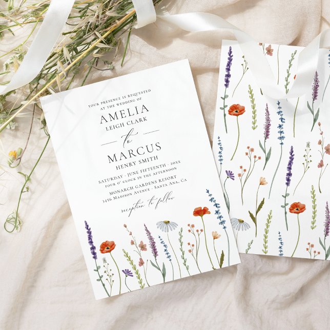 Invitación Boda elegante de flores silvestres (Subido por el creador)