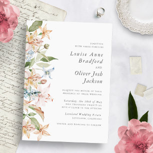 Invitación Boda elegante de flores silvestres