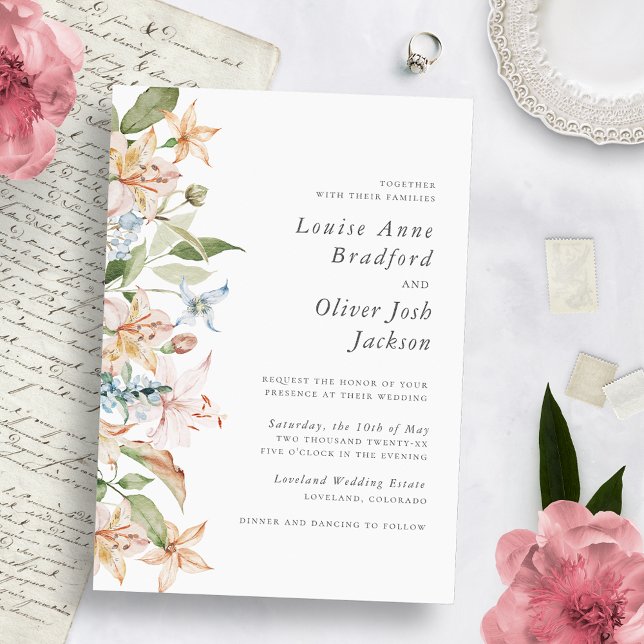 Invitación Boda elegante de flores silvestres (Subido por el creador)