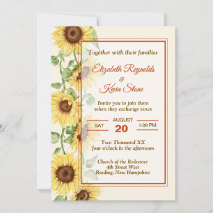 Invitación Boda Elegante de Girasoles