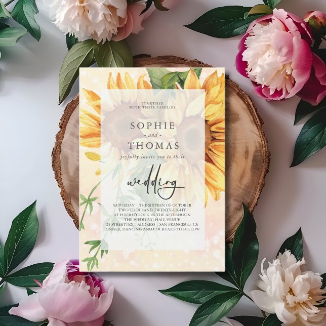 Invitación Boda elegante de girasoles (Subido por el creador)