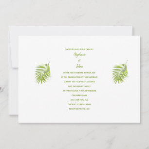 Invitación Boda elegante de hojas de palmera tropical verde b