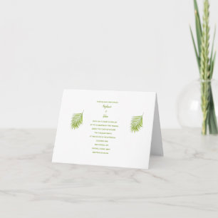 Invitación Boda elegante de hojas de palmera tropical verde b