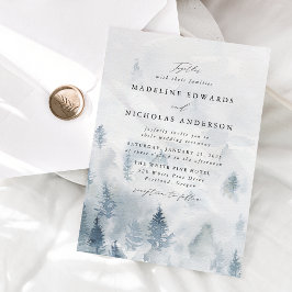Invitación Boda Elegante de Invierno en el Bosque