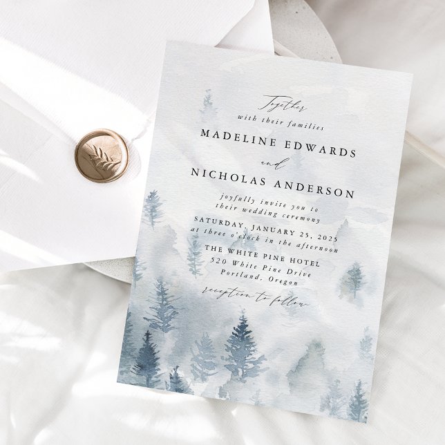 Invitación Boda Elegante de Invierno en el Bosque (Subido por el creador)