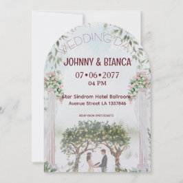Invitación Boda elegante de jardín con acuarela