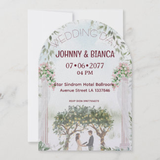 Invitación Boda elegante de jardín con acuarela