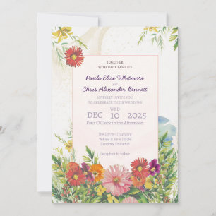 Invitación Boda elegante de jardín de flores silvestres en ac