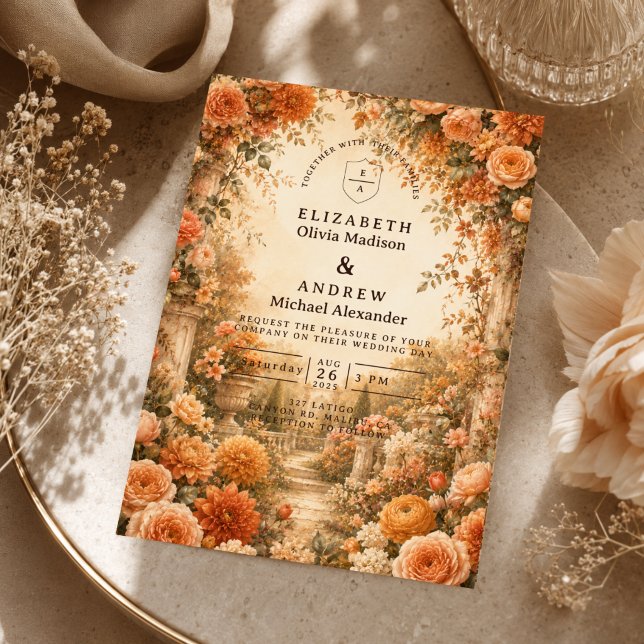 Invitación Boda elegante de jardín de otoño (Subido por el creador)