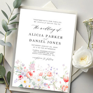 Invitación Boda elegante de jardín romántico con flores