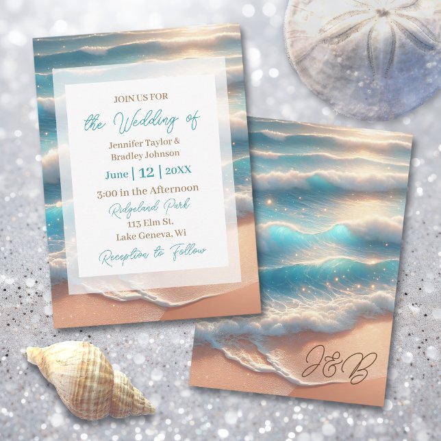 Invitación Boda elegante de la costa costera (Subido por el creador)