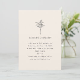 Invitación Boda Elegante De La Línea De Árbol De Palm minimal