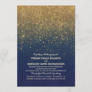 Invitación Boda elegante de la marina de guerra del purpurina