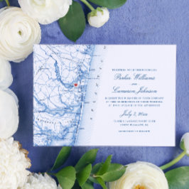 Invitación Boda elegante de la Marina de Nueva Jersey