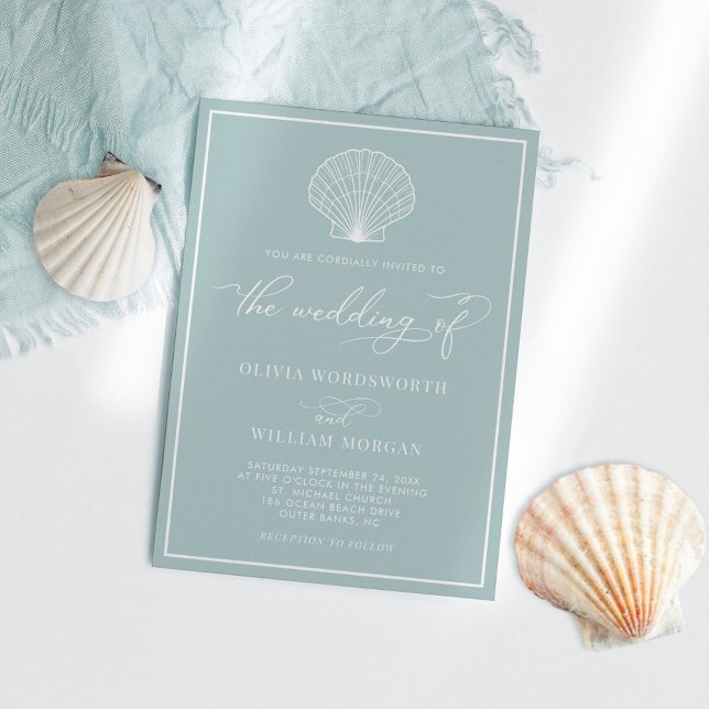 Invitación Boda Elegante de la Playa de Vidrio Marítimo (Subido por el creador)