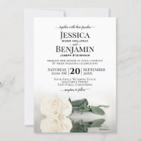 Boda elegante de la Rosa Blanca de Estela Larga