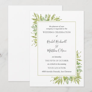 Invitación Boda elegante de la vegetación