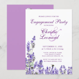 Invitación Boda elegante de las flores moradas de lavanda