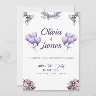 Invitación Boda elegante de lavanda
