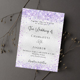 Invitación Boda elegante de lavanda plateada