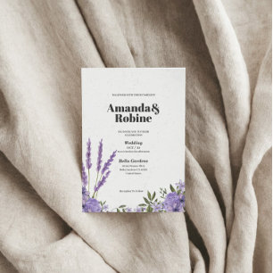 Invitación Boda elegante de Lavanda Púrpura