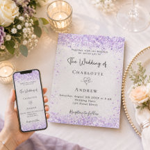 Boda elegante de lavanda violeta plateada