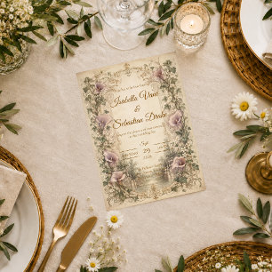 Invitación Boda Elegante de Lirio de Calla Vintage