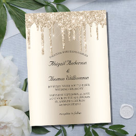 Invitación Boda elegante de moda de Purpurina de champagne Dr