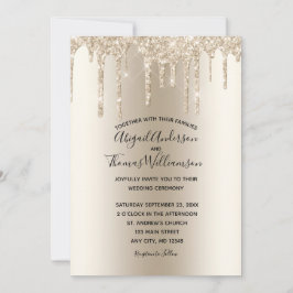 Invitación Boda elegante de moda de Purpurina de champagne Dr