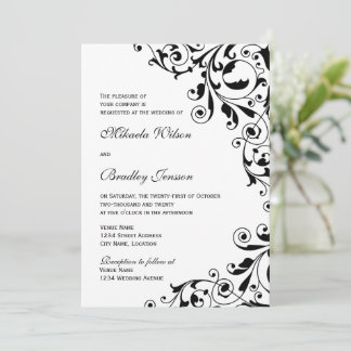 Invitación Boda elegante de muelles blancos y negros