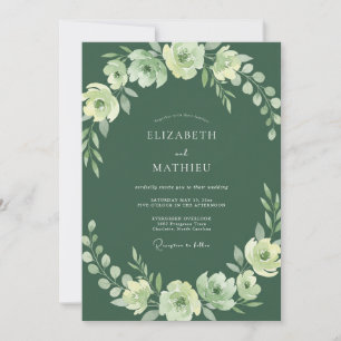 Invitación Boda elegante de naturaleza agraciada con esmerald