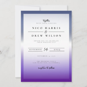 Invitación Boda elegante de orgullo lésbico lavanda