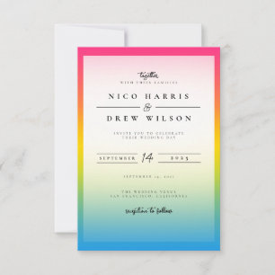 Invitación Boda elegante de orgullo pansexual
