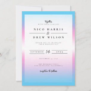 Invitación Boda elegante de orgullo trans 