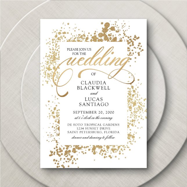 Invitación Boda elegante de oro (Subido por el creador)