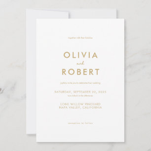 Invitación Boda elegante de oro moderna