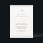 Invitación Boda elegante de oro tradicional<br><div class="desc">Invitación a la boda clásica con su monograma y detalles bodas en oro falso rodeado por un borde doble. Los colores del tipo de letra y del borde pueden cambiarse a cualquier color que desee haciendo clic en el botón "personalizar". Una invitación casera tradicional con un diseño limpio e intemporal...</div>