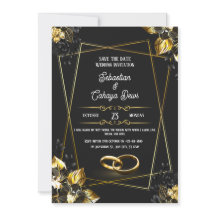 Boda elegante de oro y negro
