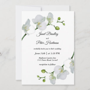 Invitación Boda elegante de orquídeas blancas