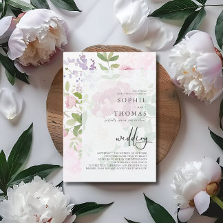Invitación Boda elegante de peonatos blandos