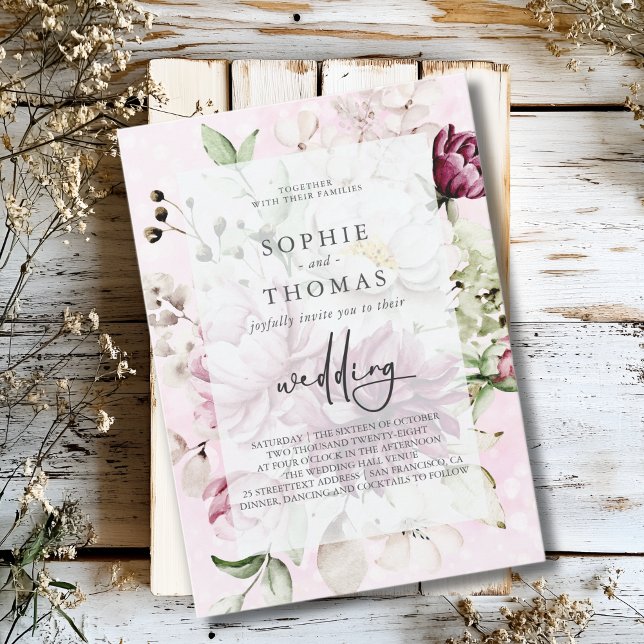 Invitación Boda elegante de Peonies (Subido por el creador)