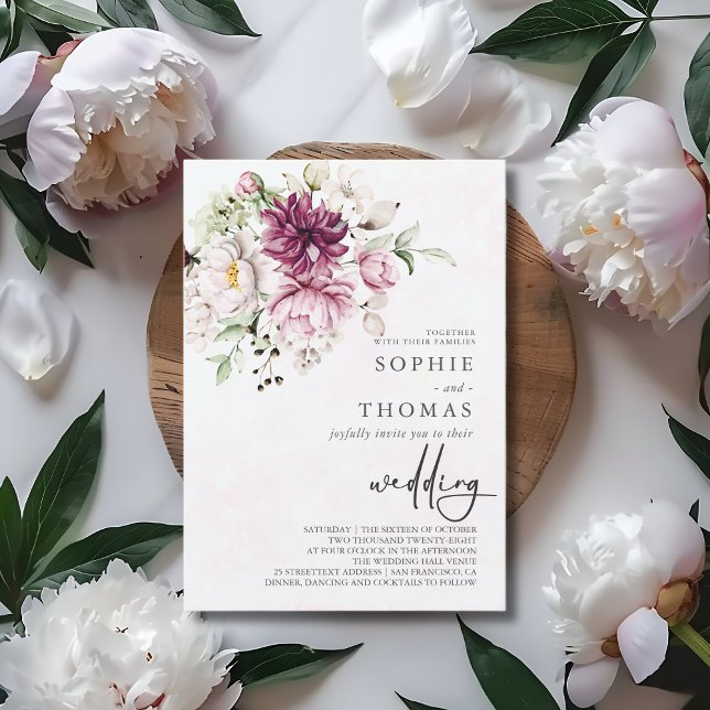 Invitación Boda elegante de Peonies (Subido por el creador)