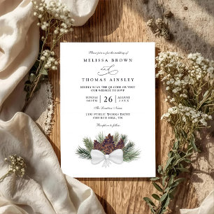 Invitación Boda elegante de piña rústica con código QR