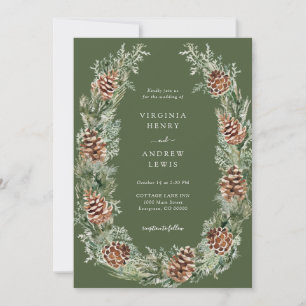 Invitación Boda elegante de pino verde