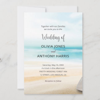 Invitación Boda elegante de playa costera