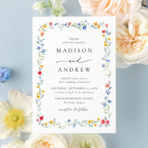 Boda elegante de pradera de flores silvestres colo