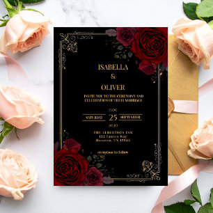Invitación Boda Elegante de Romance Gótico