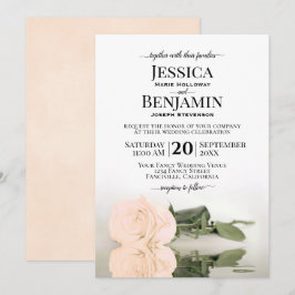 Invitación Boda elegante de Rosa de  de Naranja de Engranaje 